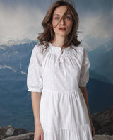 Women's White Casual Half Sleeves Dress
