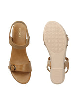 Women's Brown Casual Buckle Sandals