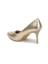 Women's Textured Pointed Toe Stiletto Pump Heel Block