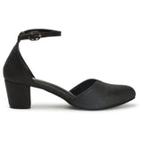 Women's Black Casual Strap Heels