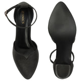 Women's Black Casual Strap Heels