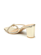 Women's Gold Casual Slip-On Sandals