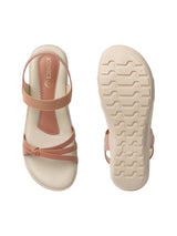 Women's Peach Casual Hook & Loop Sandals