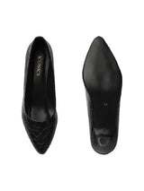Women's Black Casual Slip-On Heels