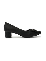 Women's Black Casual Slip-On Heels