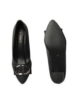 Women's Black Casual Slip-On Heels