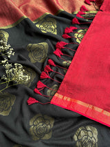 Women's Multicolor Ikat Cotton Saree