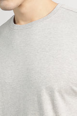 Men's Grey Casual Cotton Blend Half Sleeves Tshirt