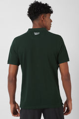 Men's Green Casual Cotton Blend Half Sleeves Polo Tshirt