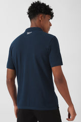 Men's Blue Casual Cotton Blend Half Sleeves Polo Tshirt