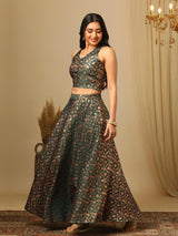 Women's Printed Sleeveless Top and Skirt Co-Ord Set