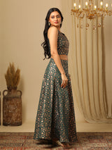 Women's Printed Sleeveless Top and Skirt Co-Ord Set