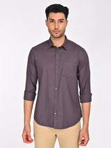 Men's Grey Casual Regular Fit Solid Full Sleeves Shirt