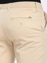 Men's Beige Casual Slim Fit Solid Shorts