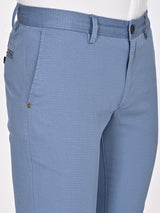 Men's Blue Casual Slim Fit Solid Trouser