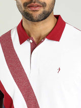 Men's Red Casual Regular Fit Printed Half Sleeves Polo Tshirt