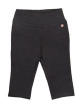 Girls Black Above Knee Solid Legging