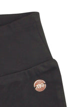 Girls Black Above Knee Solid Legging