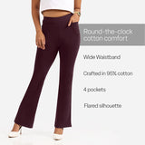 Women's Purple Solid Sports High Rise Trouser - Tall