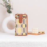 Women's Yellow Honeycomb Luxe Mobile Wallet Sling