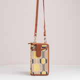 Women's Yellow Honeycomb Luxe Mobile Wallet Sling