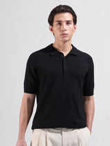 Men's Slim Fit Textured Polo Collar Tshirt