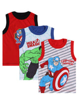 Boys Assorted Casual Printed Vest - Pack of 3