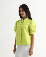 Women's Green Half Sleeves Top