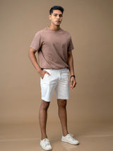 Men's White Casual Regular Fit Shorts