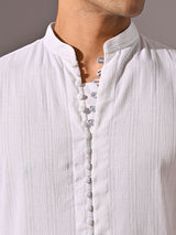 Men's White Casual Full Sleeves Kurta