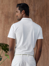 Men's White Casual Short Sleeves Polo Tshirt