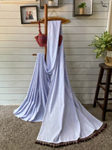 Women's Blue Cotton Saree