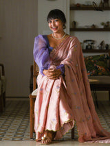 Women's Pink Modal Viscose Saree