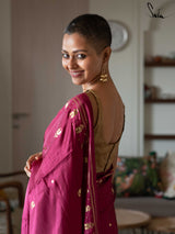 Women's Pink Modal Viscose Saree