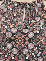 Women's Black Western Wear Multi Color Playsuit