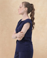 Women's Blue Casual Sleeveless Top