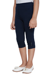 Girls Navy Casual Regular Solid Legging