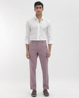 Men's Pink Casual Straight Fit Solid Trouser