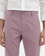 Men's Pink Casual Straight Fit Solid Trouser