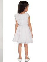 Girls White Sleeveless Party Dress