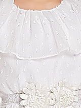 Girls White Sleeveless Party Dress