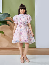 Girls Knee Length Semi Party Dress
