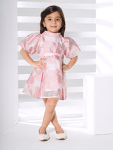Girls Pink Party Wear Dress