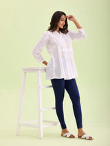 Women's Solid Navy Slim Fit Ankle Length Legging
