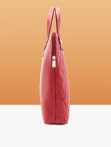 Women's Maroon Faux Leather Laptop Backpack Handbag 9L