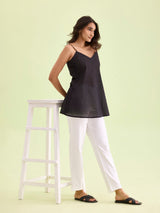 Women's Solid White Cotton Kurti Pant