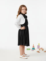 Girls Grey Party Wear Dress Shrug Belt Scarf