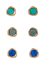 Women's Multi Organic Molten Studs Earrings - Set of 3