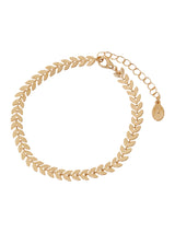 Women's Gold Station Leaf Anklet Gold
