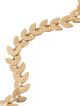 Women's Gold Station Leaf Anklet Gold